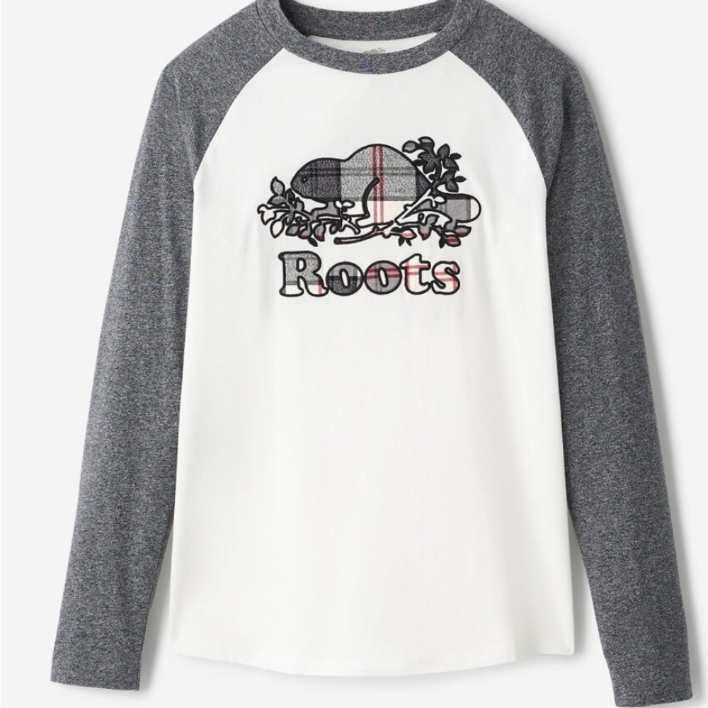 Roots Long Sleeve Shirt - White and Gray